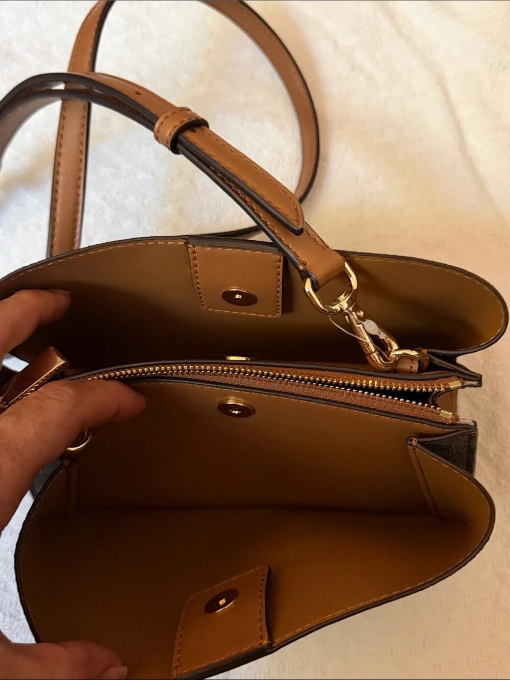 Michael Kors Brown Mini Logo Crossbody with Strap